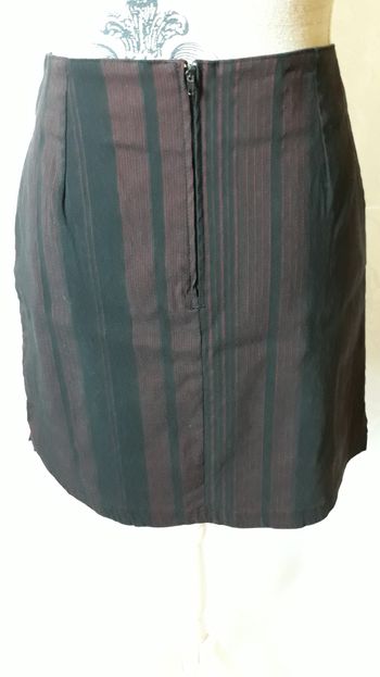 Faby27800 Jupe femme "Cache Cache", rayures noires et bordeaux, T 42