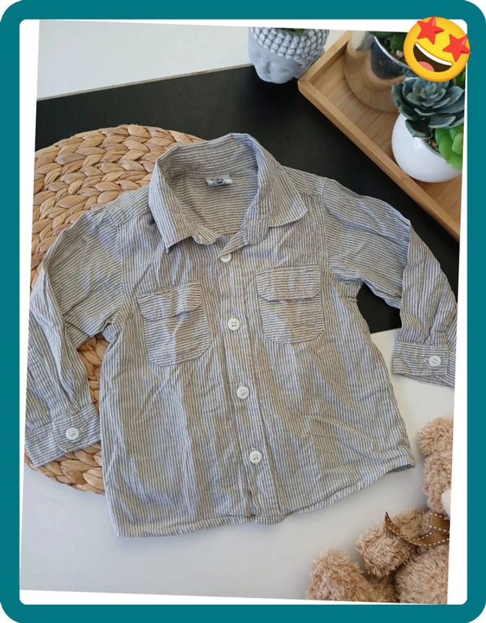 Chemise à rayures Petit Bateau🌿🦊 - photo numéro 3
