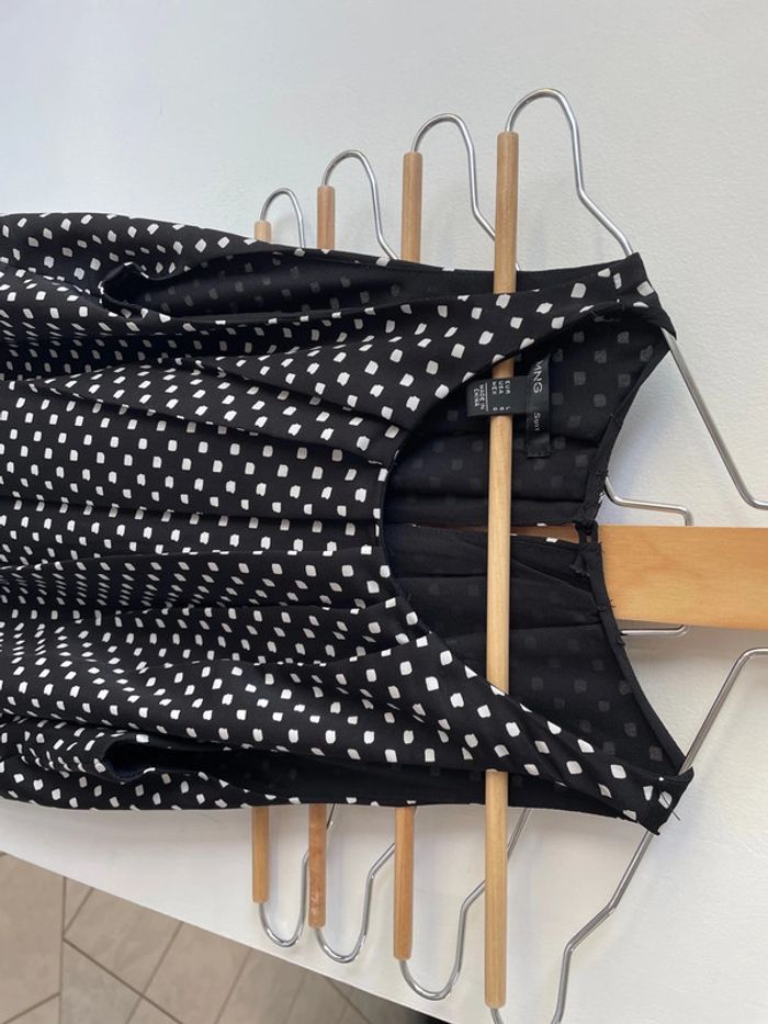Jolie robe noir à pois blanc MNG taille L - photo numéro 3