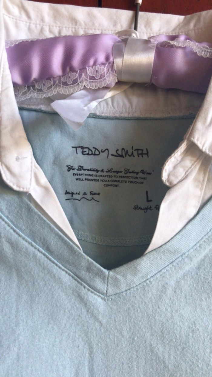 Teddy Smith t shirt type chemise taille L - photo numéro 3