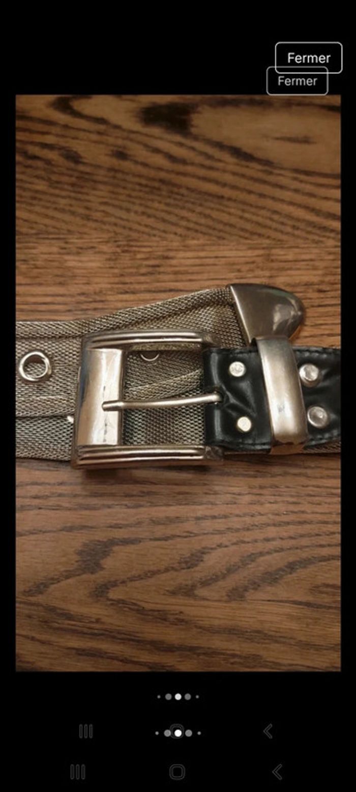 Ceinture en métal/cuir/aigles ajustable 80/90cm - photo numéro 10