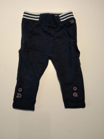 pantalon bleu marine molleton "elle est où la mer?" garcon 6 mois