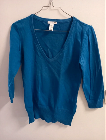 Pull fin bleu T. 36