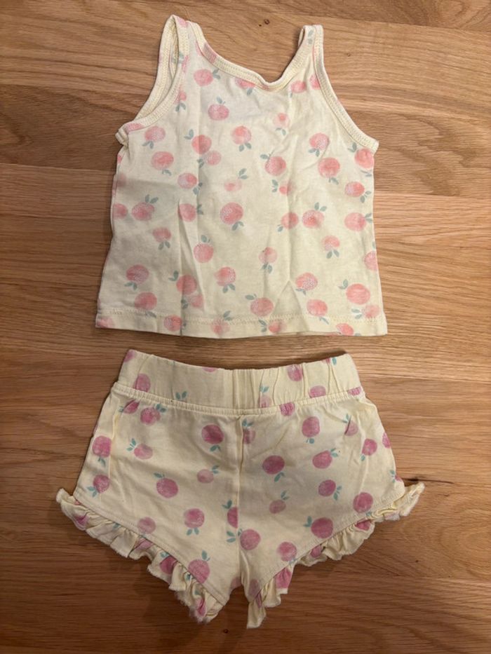 Ensemble short marcel jaune et pêche - photo numéro 2