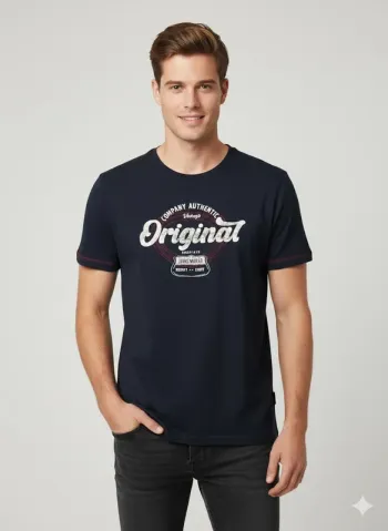 T-shirt Bleu Marine Company Authentic - Original – Taille L