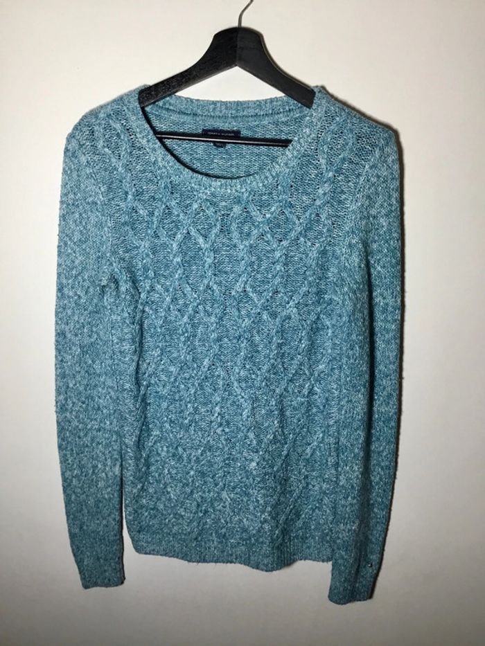 Pull col rond pour femme Tommy Hilfiger bleu turquoise taille S 049