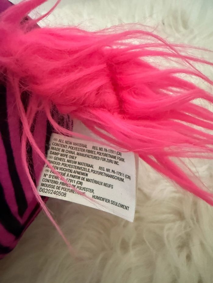 Peluches Rainbocorns - Eggzania Peluche Zèbre Rose très bon état - photo numéro 6
