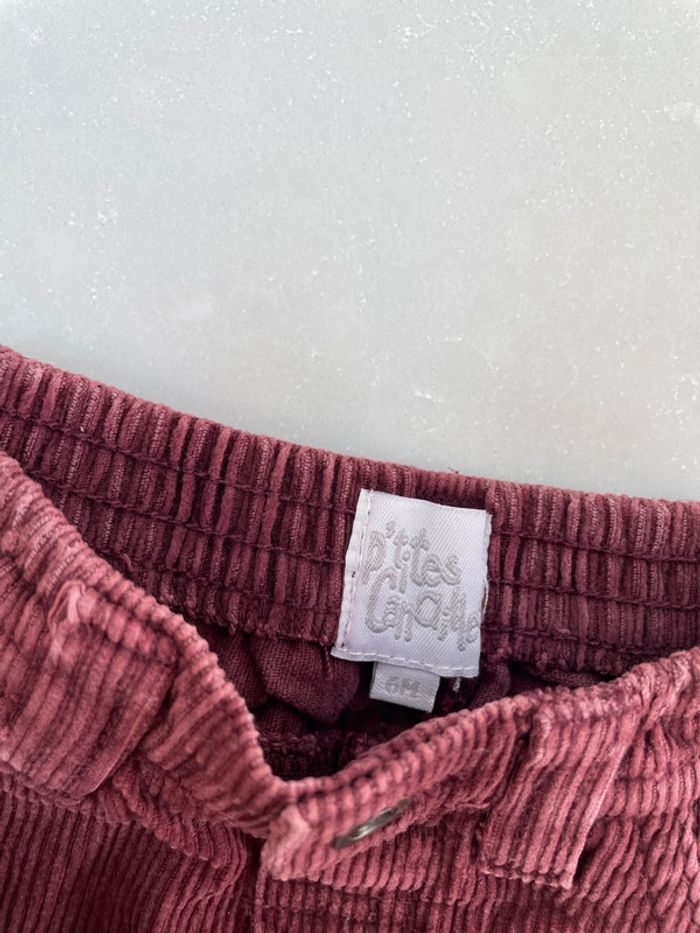 Pantalon velours Bordeaux 6 mois Petites Canailles - photo numéro 2