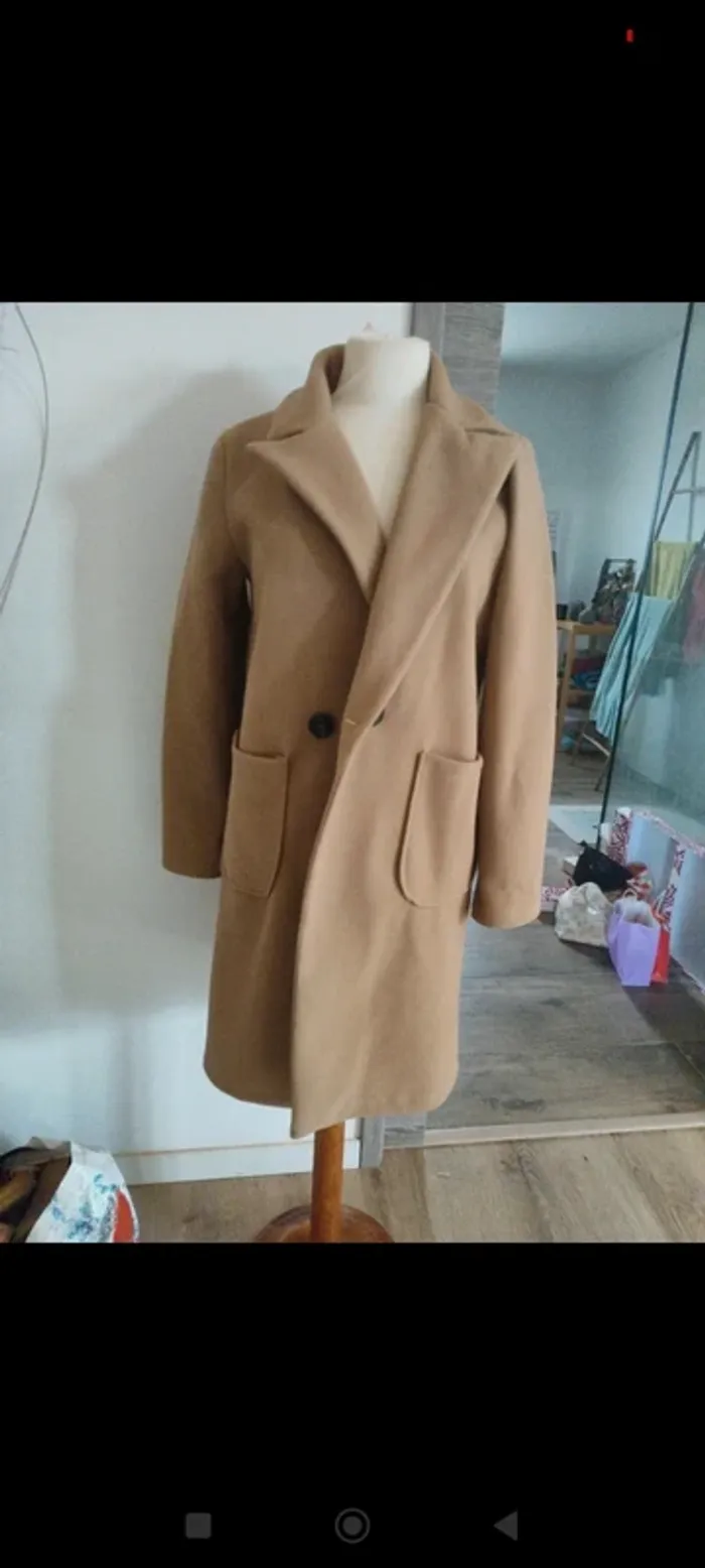 Manteau long camel M