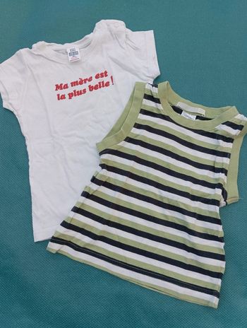 Lot de 2 t-shirts 18 mois en très bon état