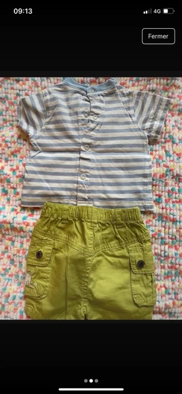 Teeshirt et short 1 mois été - photo numéro 2