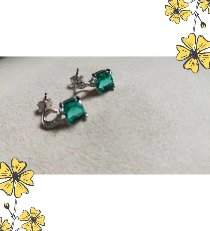 Parure argent 925 & pierre verte - photo numéro 9