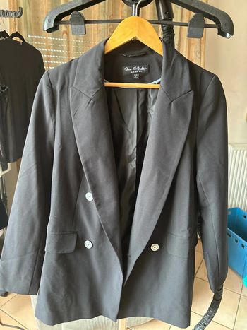 Veste tailleur longue noire Miss Selfridge