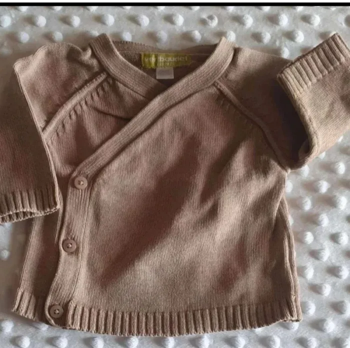 Gilet vertbaudet marron clair 1 mois