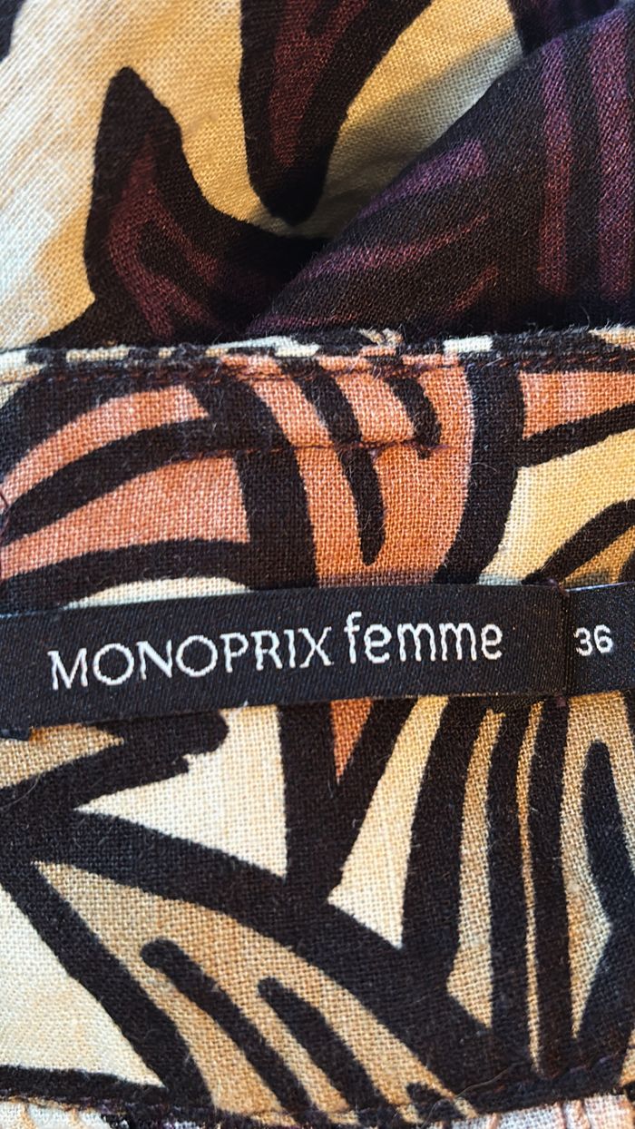 Jupe longue marron évasée à motifs Monoprix T36 - photo numéro 3