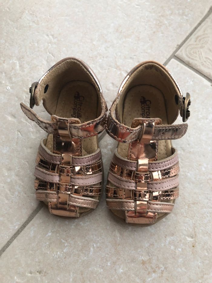Sandales fille T19 rose métallisé