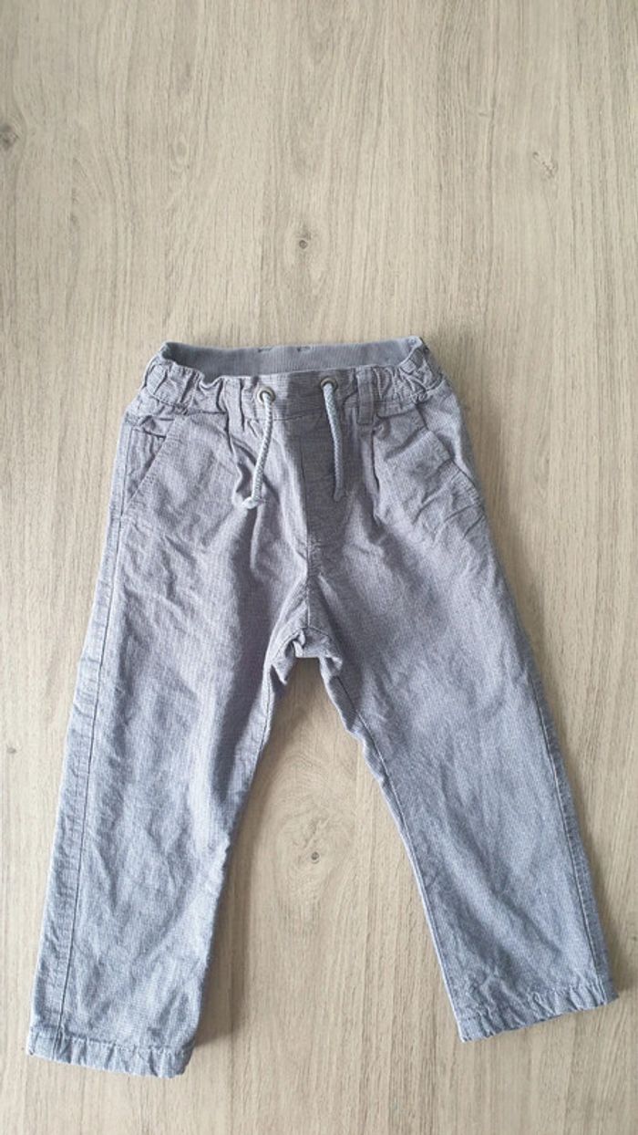 Pantalon bébé gris blanc, doublure, taille 12 - 18 mois, H&M - photo numéro 2
