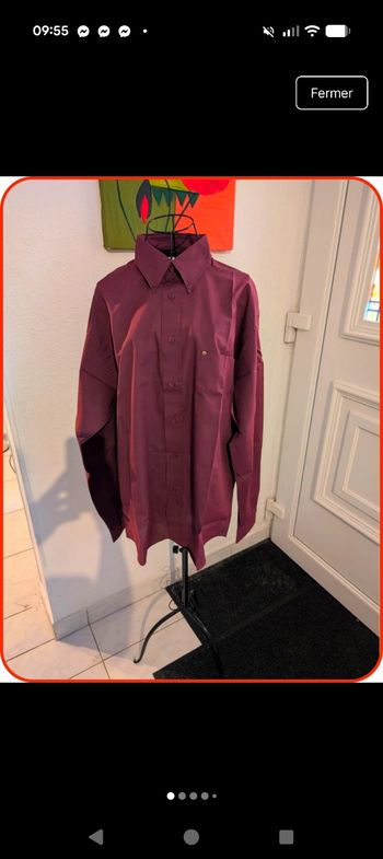 Chemise Laurent Cerrer - Bordeaux - T4 (XL) comme neuve