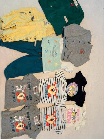 Lot Vêtements Bébé Garçon 6 mois - Sergent Major & Looney Tunes