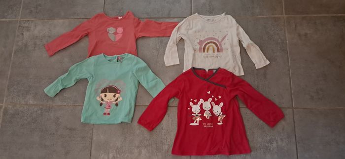 4 tee shirt manche longues  fille