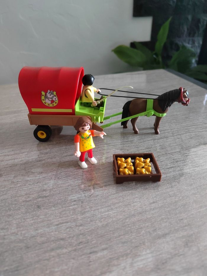 Petite calèche playmobil avec enfant et poney - photo numéro 5