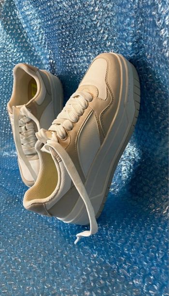 baskets ZARA beige brown blanc