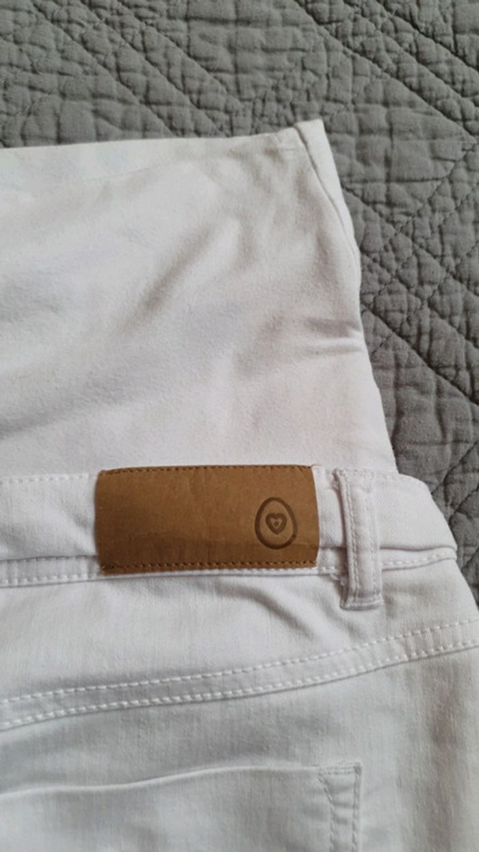 Jupe jean blanc maternité grossesse - photo numéro 5