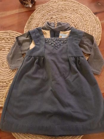 Ensemble robe chasuble et sous-pull Obaibi 18 mois