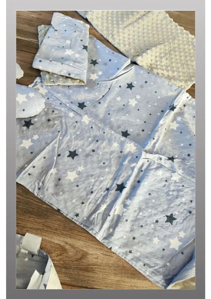 Lot de 5 éléments bleu et gris avec étoile 100x60x15 cm babynest Xanthos home - photo numéro 4