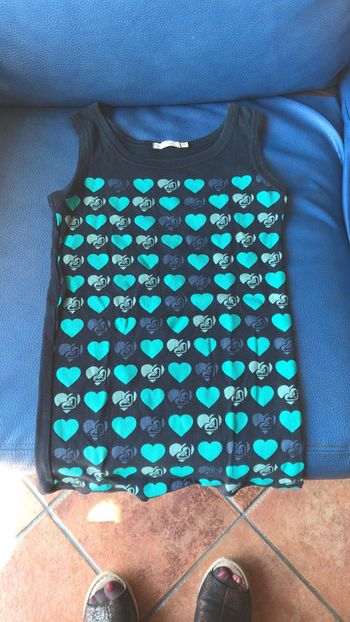 Roxy débardeur bleu marine avec cœur bleu turquoise