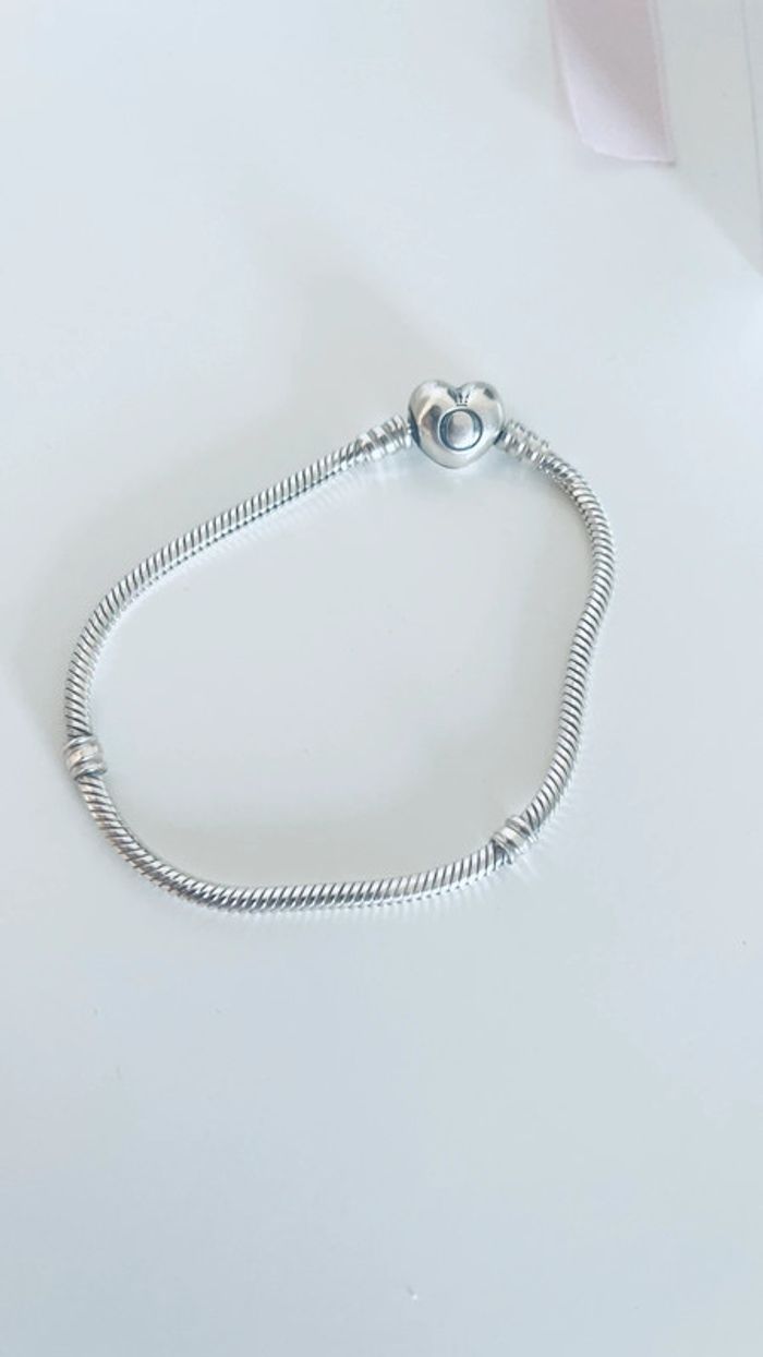 Bracelet Maille Serpent Fermoir Cœur Pandora Moments - photo numéro 5