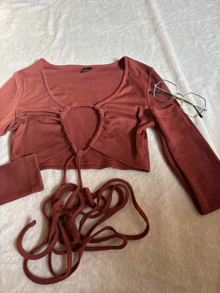 tee shirt à nouer crop top taille XS ~ shein - photo numéro 3