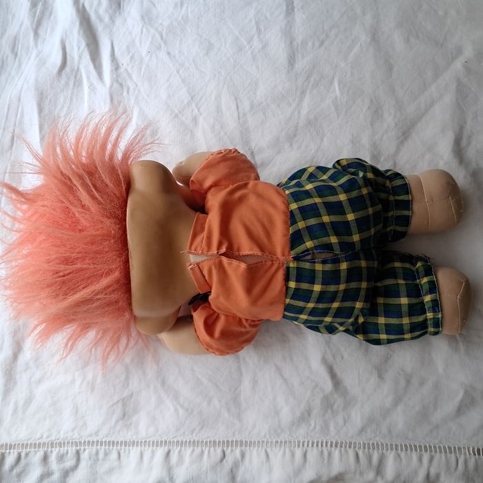 Poupée troll Hauteur 38 cm cheveux orange vintage - photo numéro 4