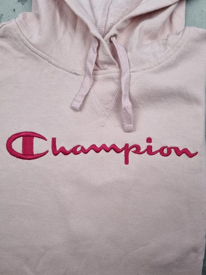 Sweat à capuche Champion rose – Taille S Femme (mesures en photos) - photo numéro 7