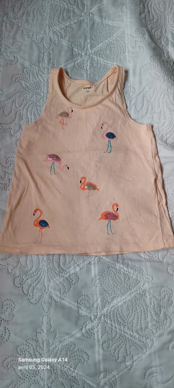 Débardeur motif flamands roses avec sequins fille 8 ans kiabi