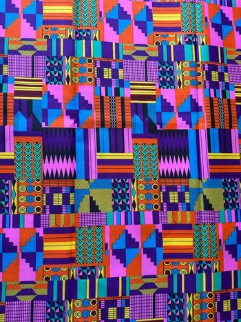 Coupon tissu wax multicolore