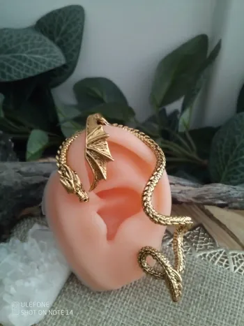 Boucles d'oreilles dragon doré