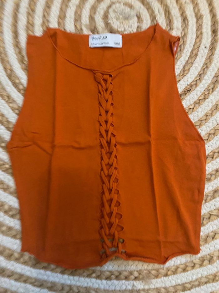 Débardeur orange Bershka