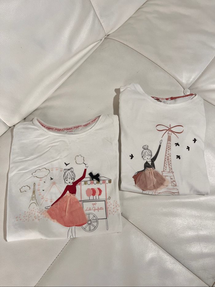 Lot de deux t-shirt Lilly gaufrette taille 12 ans