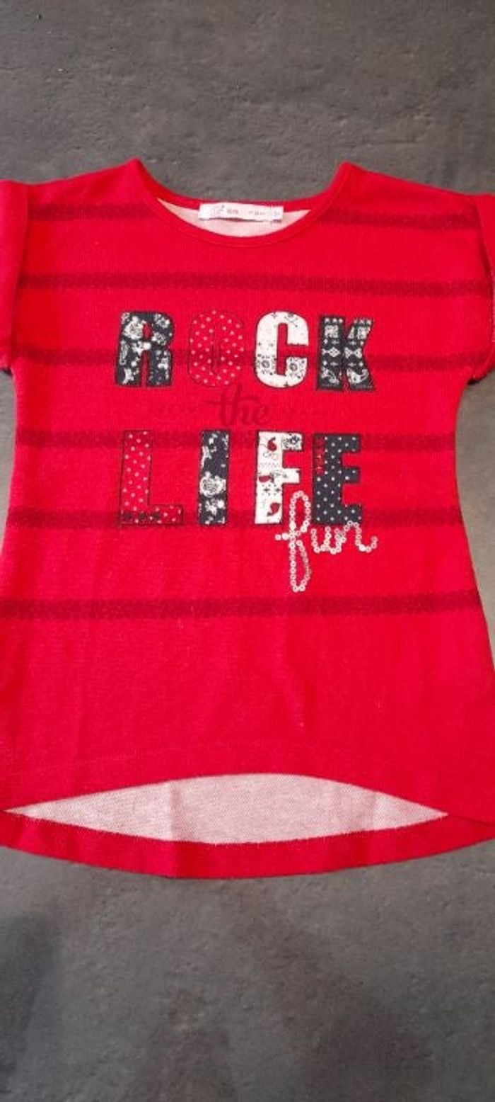 Tunique rouge manches courtes 3 ans