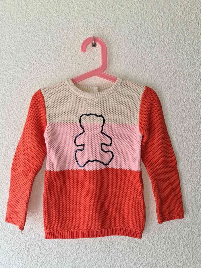 pull blanc rose corail lulu castagnette