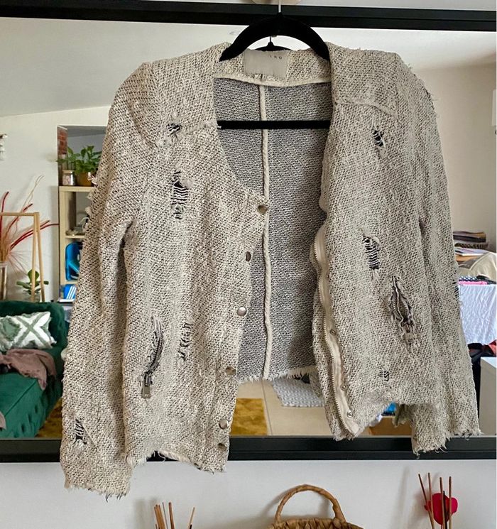 Veste Tweed Style Usée  Taille 36 IRO - photo numéro 4