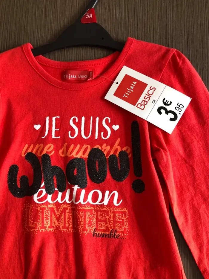 Tee shirt manches longues fille 5 ans - photo numéro 2
