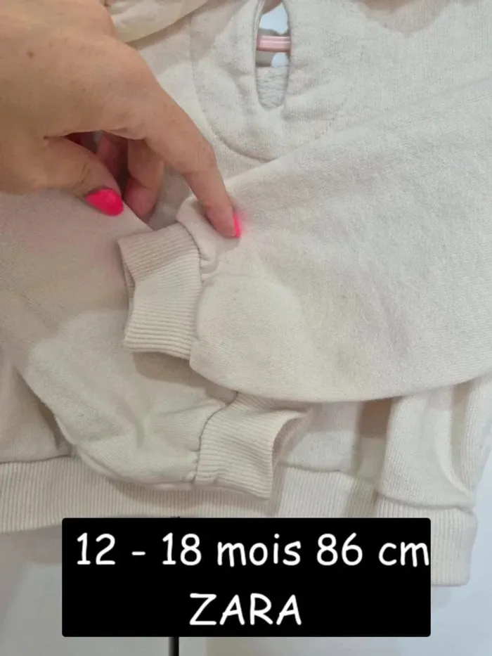 Pull court col Claudine ZARA 12 18 mois 86 cm beige - photo numéro 8
