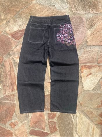 Jean Noir Ample Y2K Vintage Fleurs Roses de cerisiers Taille M et L dispo !