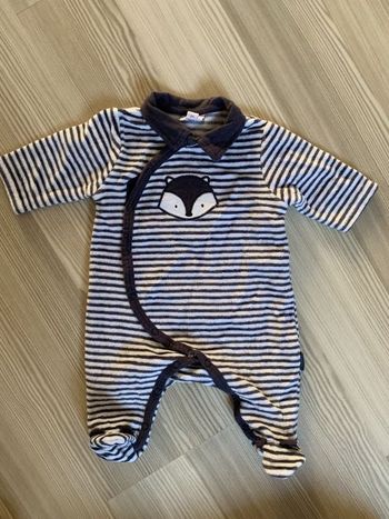 Pyjama rayures naissance 50 cm renard P’tit bisous parfait état