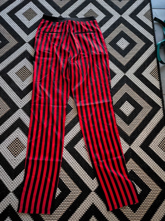 Pantalon rayé noir et rouge taille 34 neuf saint genies - photo numéro 3