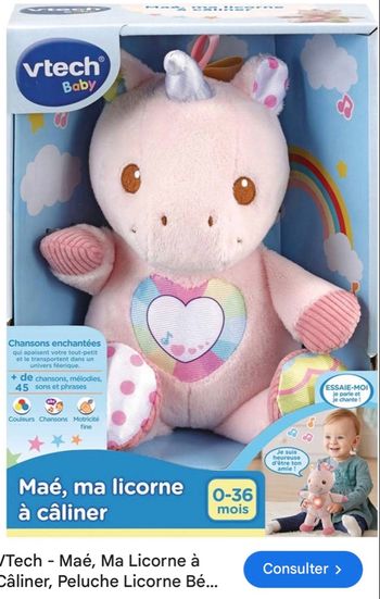 Peluche Licorne Bébé Interactive et Apaisante, Jouet d'Éveil  