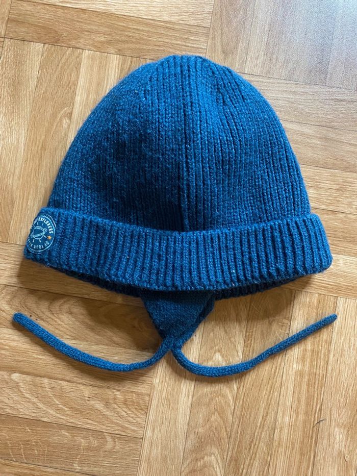 Bonnet cache oreilles bleu marine Kiabi taille 12/ 24 mois Achat
