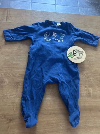 Pyjama coton bleu animaux